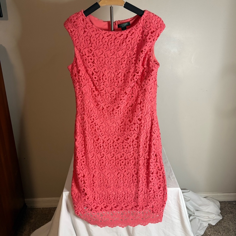Ralph Lauren Pink Lace Dress